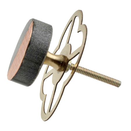 Grey Stone Copper Round Dresser Knobs